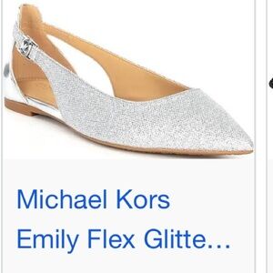 Michael Kors Silver Glitter Pointed Flats